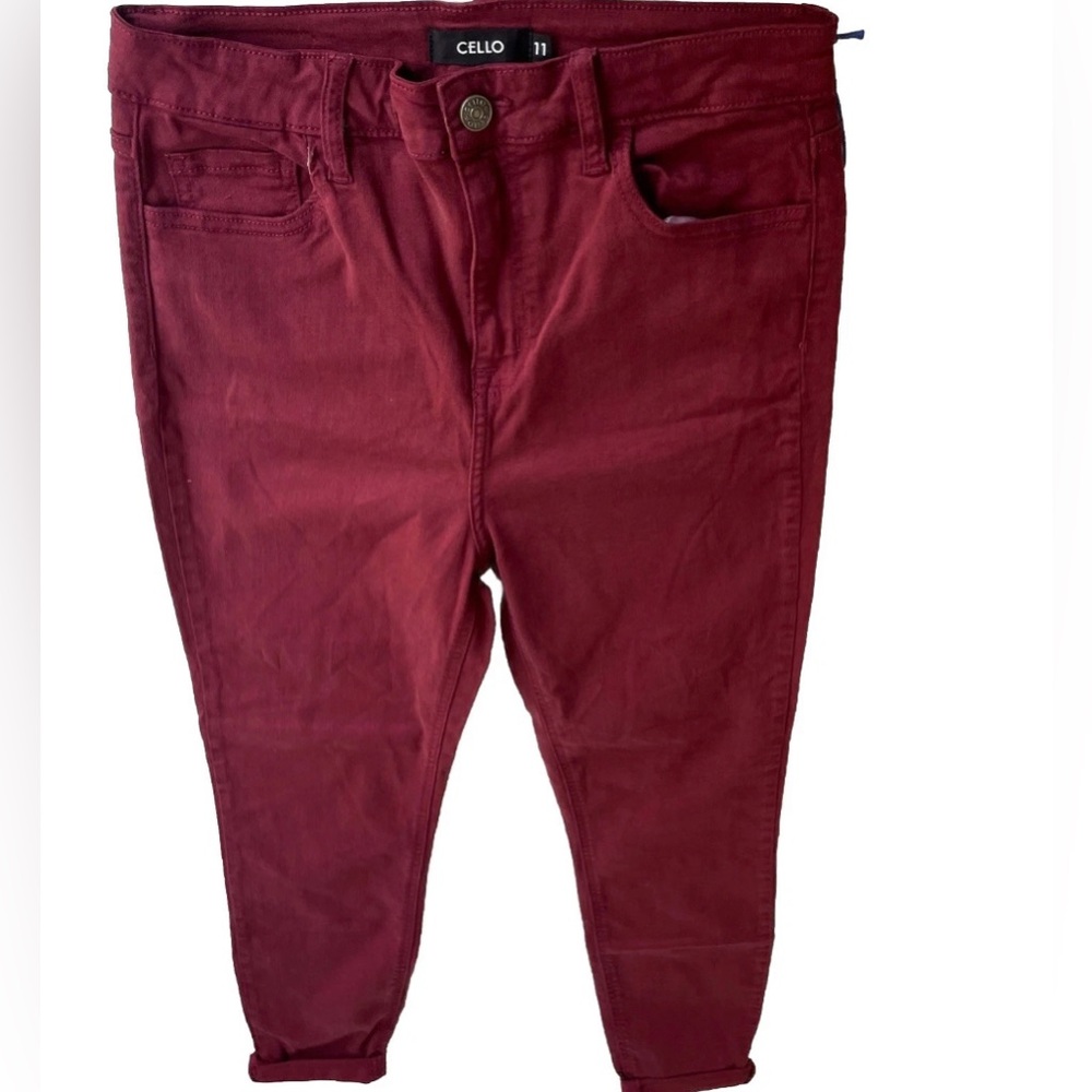 Cello Women's Vibrant Red Ankle Jeans